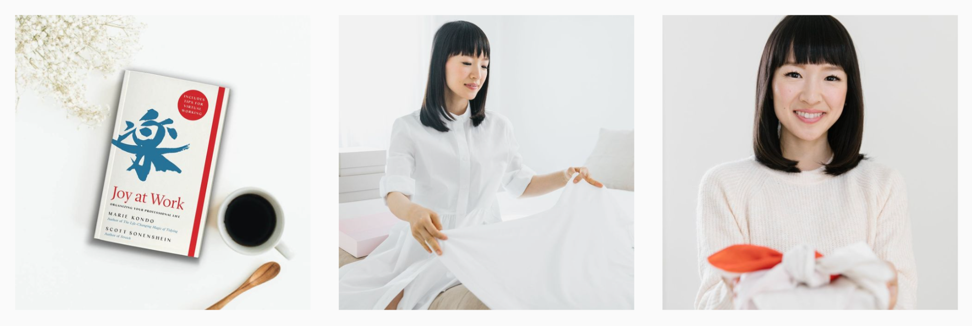Images from Marie Kondo's Instagram account